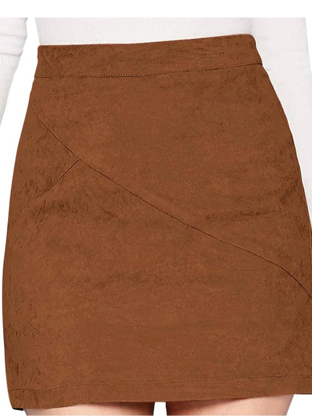 Brown Faux-Suede Mini Skirt - Women's